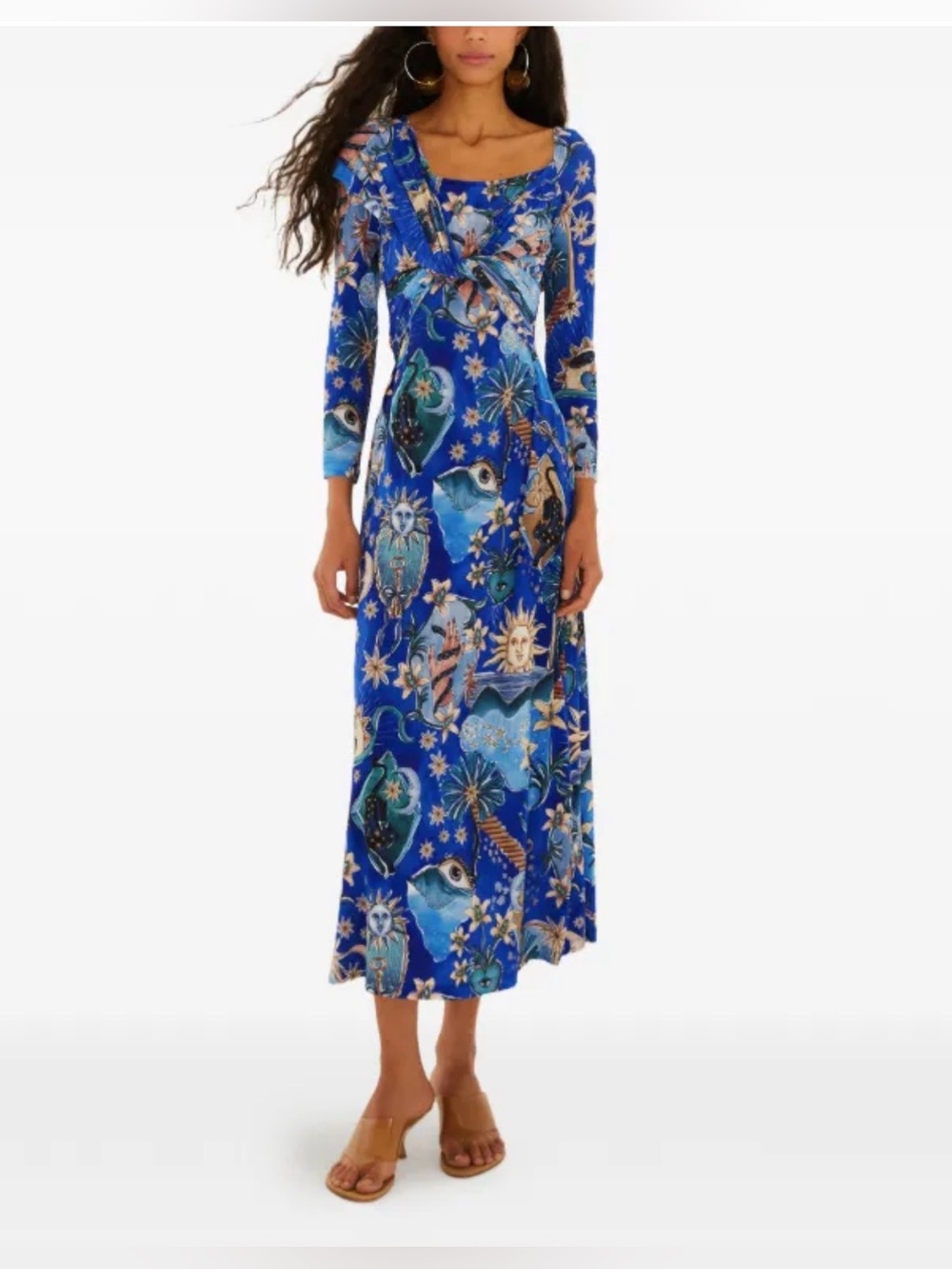Farm Rio Blue Mystic Print Dress NWOT